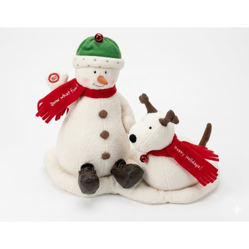 Hallmark Jingle Pals Snow What Fun Snowman Dog Dance Sing Bark Vintage 2004 Test